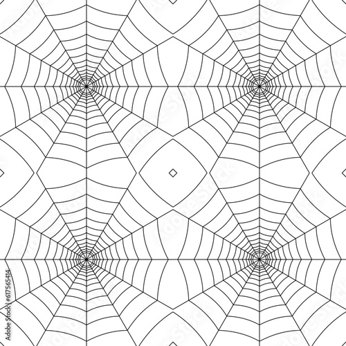 black white spiderweb seamless pattern 