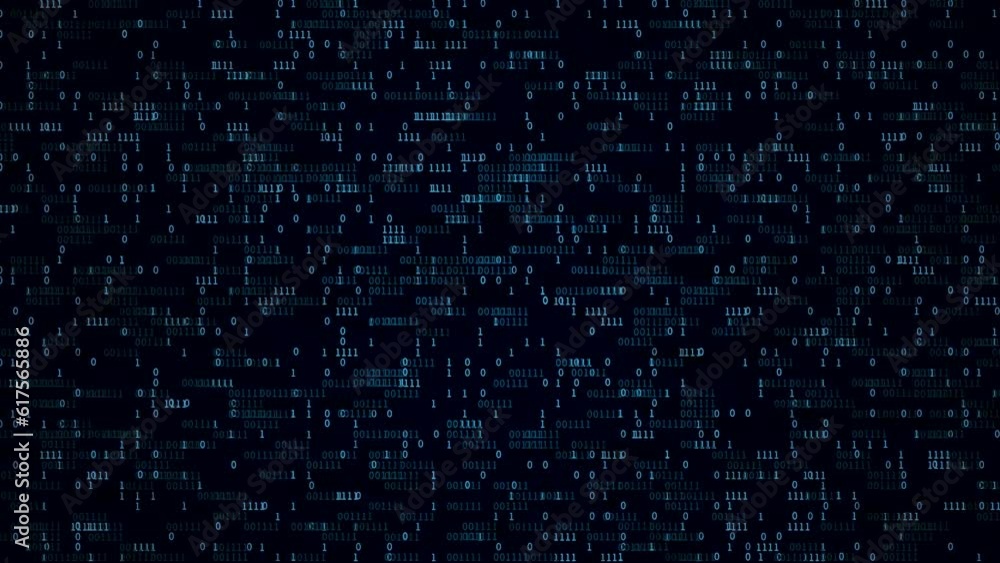 Binary code background. Artificial intelligence and big data concept. 4K video animation 3d render. Binary code background. Artificial intelligence and big data concept. 4K video animation 3d render.