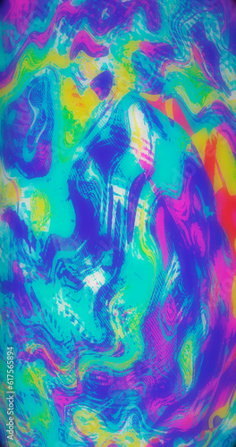 Mind Meld Mosaic Textured Trendy Psychedelic Background. © Sunbeat Studio