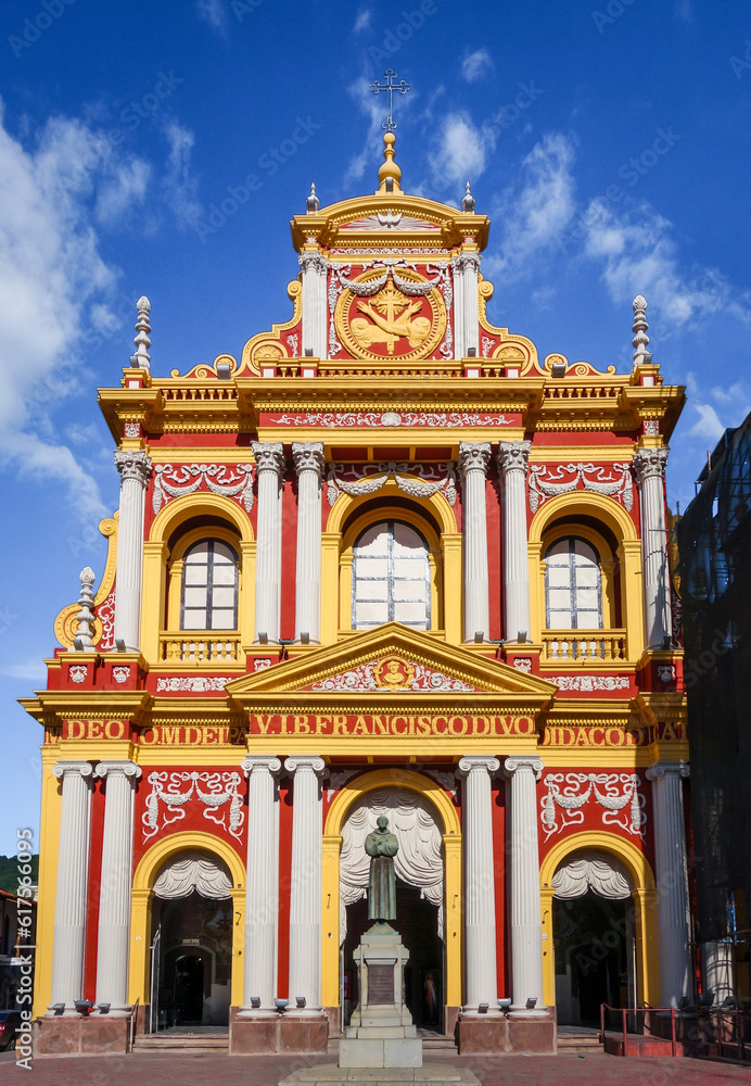 Naklejka premium San Francisco church, Salta, Argentina. Blue Sky background