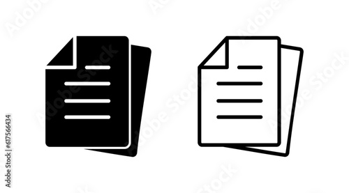 Document icon vector. Paper icon. File Icon