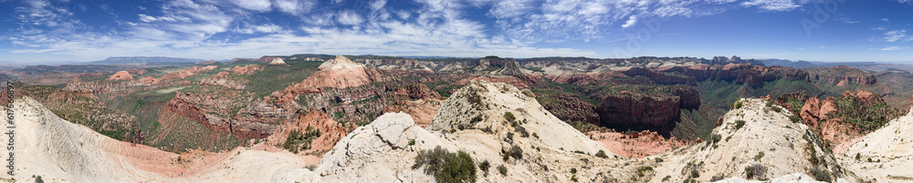 360 Panorama From The Summit Of South Guardian Angel In Zion National Park