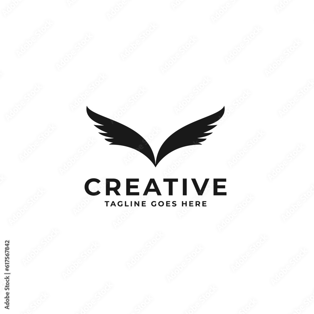 Creative Wing Angel Logo Design Concept Vector Illustration Symbol Icon