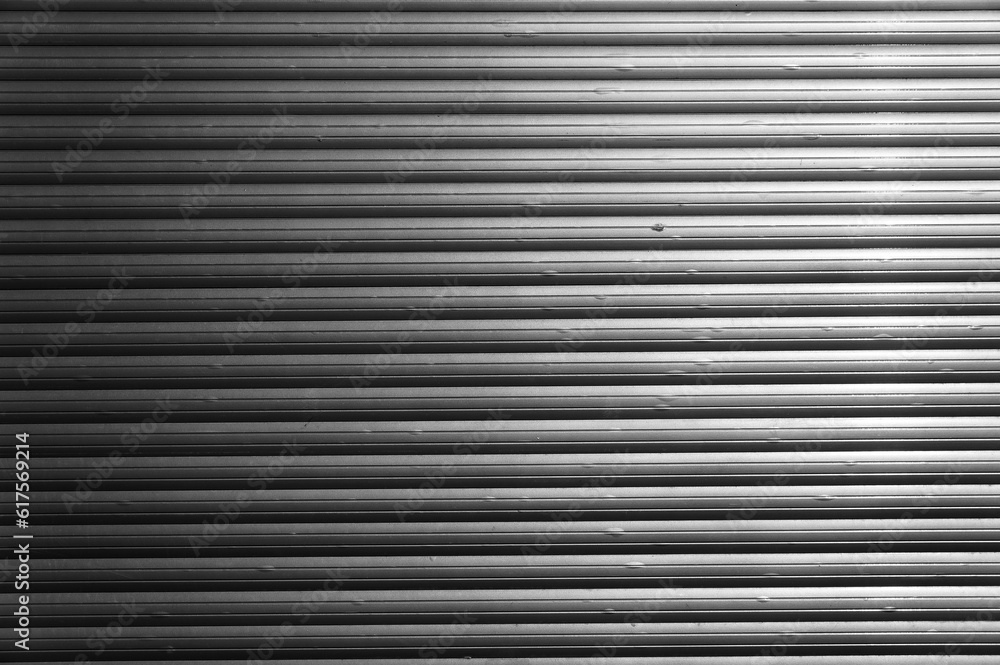 Fototapeta premium Roller shutters metal texture. Abstract black and white background.