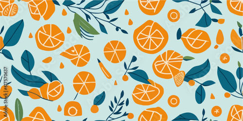 Citrus Dream: Adorning Spaces with Tropical Orange Pattern Charms