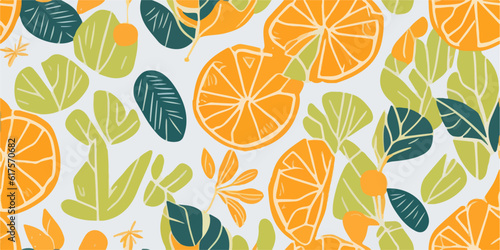 Tropical Orange Kaleidoscope  Embrace the Patterns of Summer