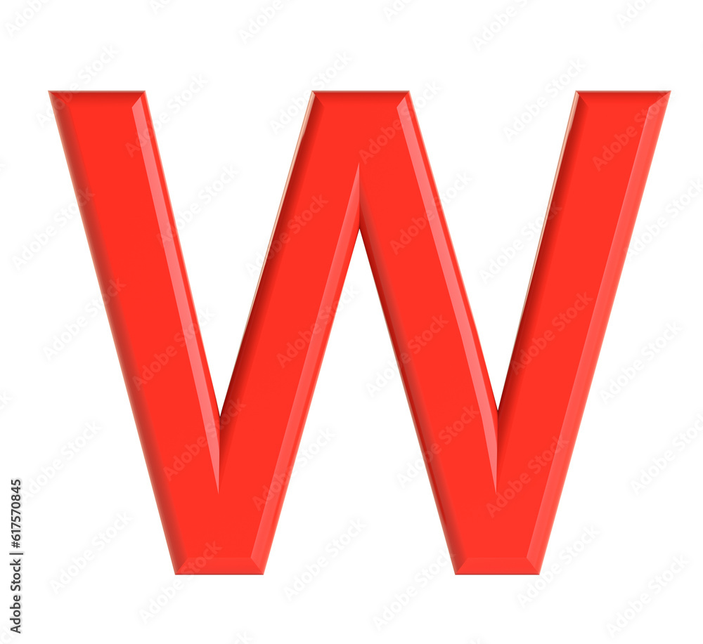 Red letter. Beautiful font for your design. Isolated on white background. 3D illustration Red letter. Beautiful font for your design. Isolated on white background. 3D illustration