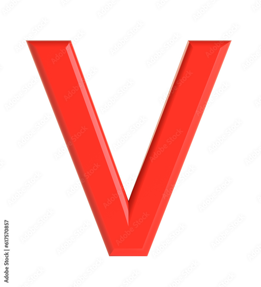 Red letter. Beautiful font for your design. Isolated on white background. 3D illustration Red letter. Beautiful font for your design. Isolated on white background. 3D illustration