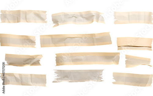 Obraz na płótnie An organized collection of various ripped paper scraps, meticulously arranged over a stark white background, isolated, offering a top view perspective. Generated by AI w salonie