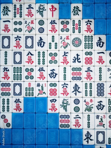 Mahjong tiles wall decor.