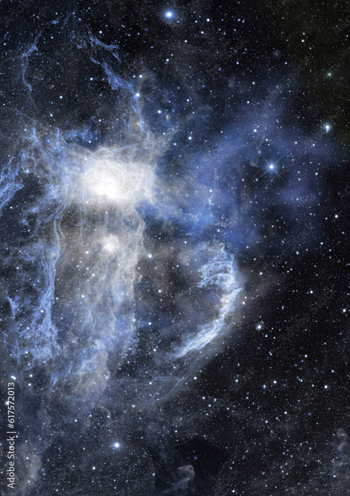 Fototapeta premium Far being shone nebula and star field against space. Elements of this image furnished by NASA.