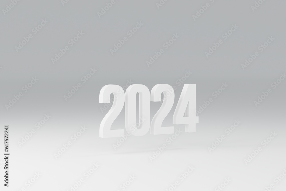 Year 2024 on white background. Year 2024 on white background.