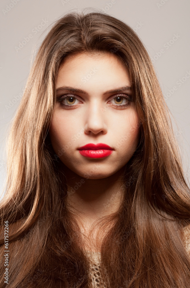 Portrait of a Beautiful Teenage Girl with Long Brown Hair Portrait of a Beautiful Teenage Girl with Long Brown Hair