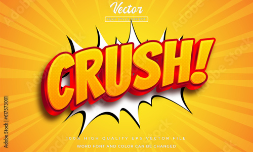 Crush comic 3d editable text effect