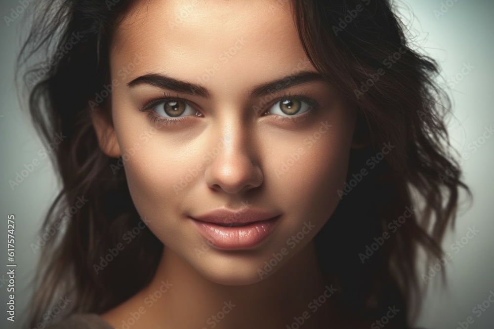 Portrait of a young woman with a loving emotion on her face. AI generated, human enhanced Portrait of a young woman with a loving emotion on her face. AI generated, human enhanced