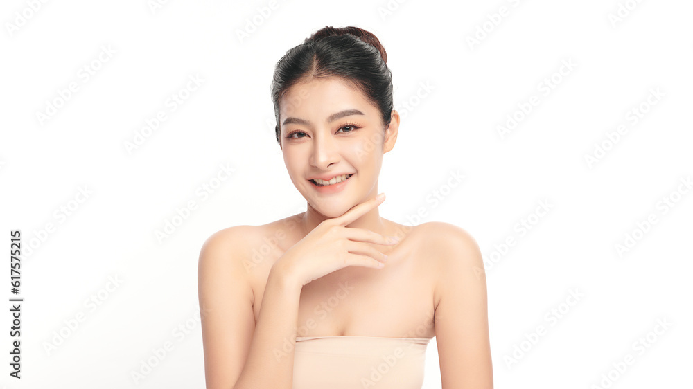 Beautiful young asian woman with clean fresh skin on white background, Face care, Facial treatment, Cosmetology, beauty and spa, Asian women portrait. Beautiful young asian woman with clean fresh skin on white background, Face care, Facial treatment, Cosmetology, beauty and spa, Asian women portrait.