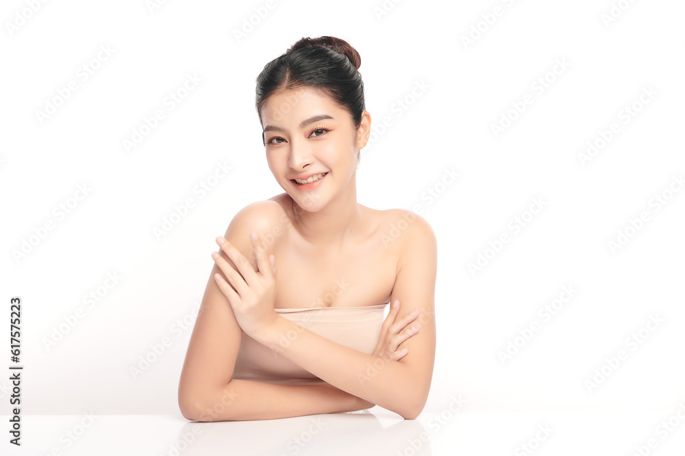 Beautiful young asian woman with clean fresh skin on white background, Face care, Facial treatment, Cosmetology, beauty and spa, Asian women portrait. Beautiful young asian woman with clean fresh skin on white background, Face care, Facial treatment, Cosmetology, beauty and spa, Asian women portrait.