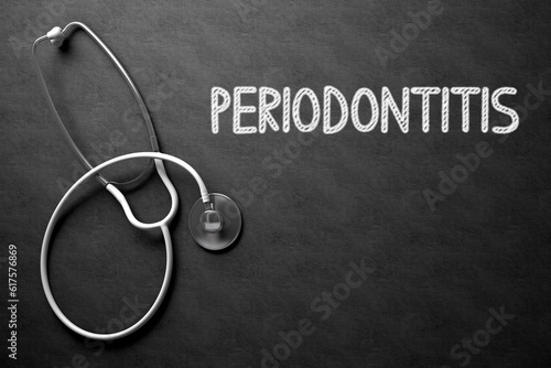 Obraz na plátne Medical Concept: Black Chalkboard with Periodontitis