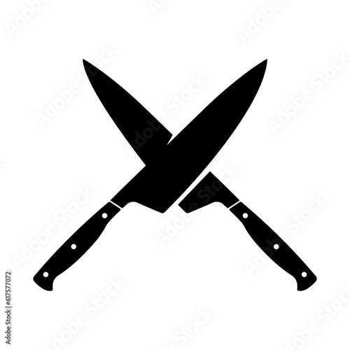 Chef Knifes Vector Silhouette - Illustration Black  Design Logo