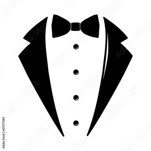 Tuxedo Suit Tie Vector -  Illustration Black Silhouette Design Logo