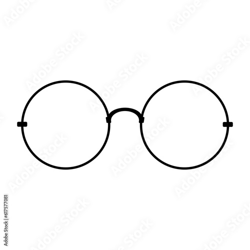Retro Vintage Spectacles - Vector Illustration Black Silhouette Design Logo