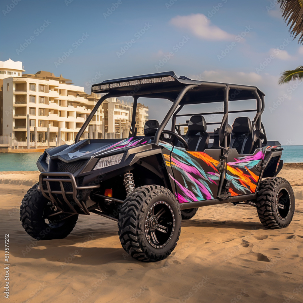 Off road car on the beach