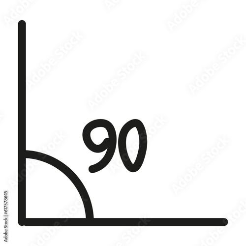 90 Degrees Angle Icon. Vector illustration. stock image.