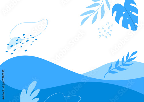 Vector Abstract summer background vector with tropical plants. illustration of summer.