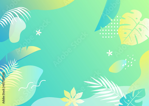 Vector Abstract summer background vector with tropical plants. illustration of summer.