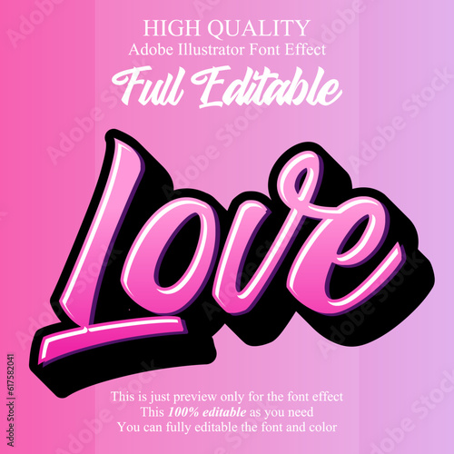 pink love script text style editable font effect