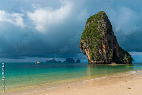 Clouds dark and gloomy over the resort of Thailand, marine beautiful landscape