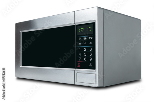 stylish hi-tech microwave oven isolated on white background
