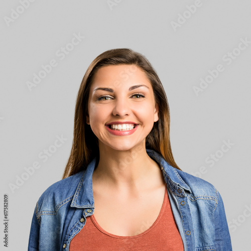 Portrait of a beautiful and happy woman smiling © Designpics