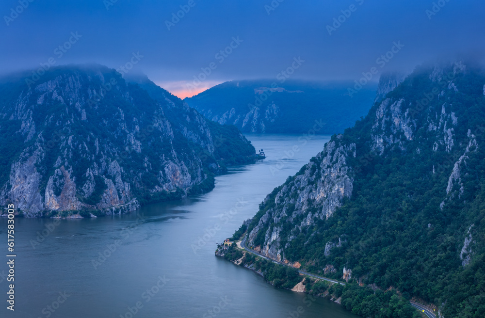landscape in  Danube Gorges (Cazanele Mari), Romania