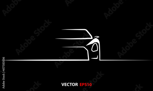 sports car silhouettes. car line art. Vector illustration