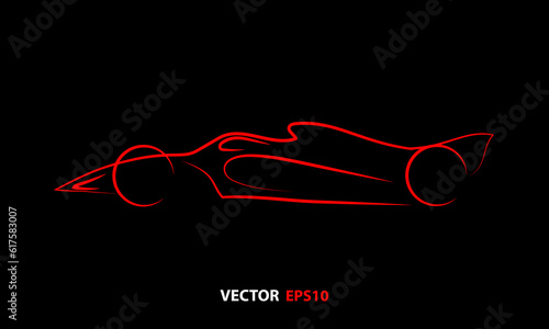 Formula 1 car line art
