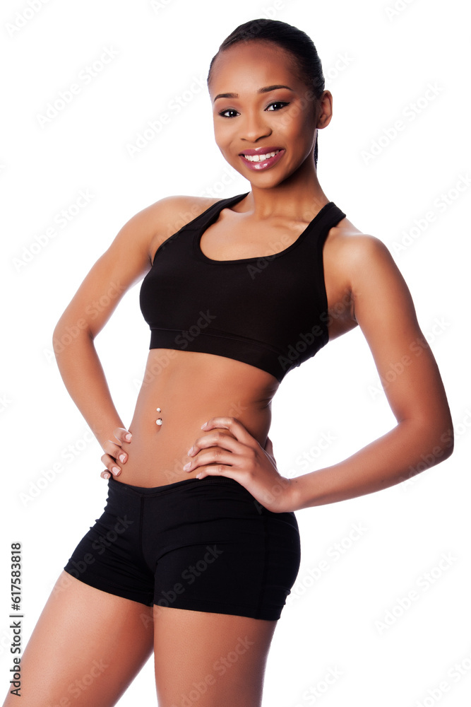 Beautiful healthy fit happy smiling black asian woman workout and toned body. Beautiful healthy fit happy smiling black asian woman workout and toned body.