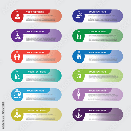 Infographic design template. Creative concept with 12 steps
