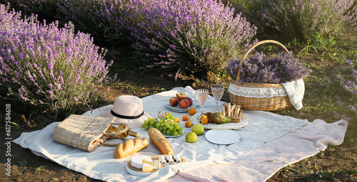 Wicker basket with lavender...