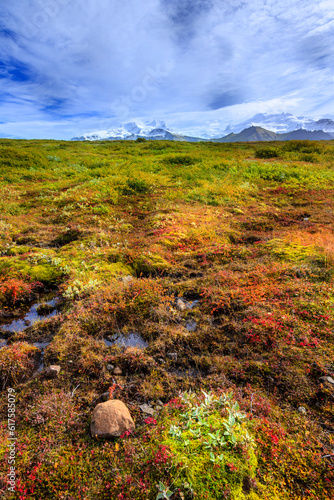 View of Hvannadalshnukur - the highest mountain peak in Iceland photo