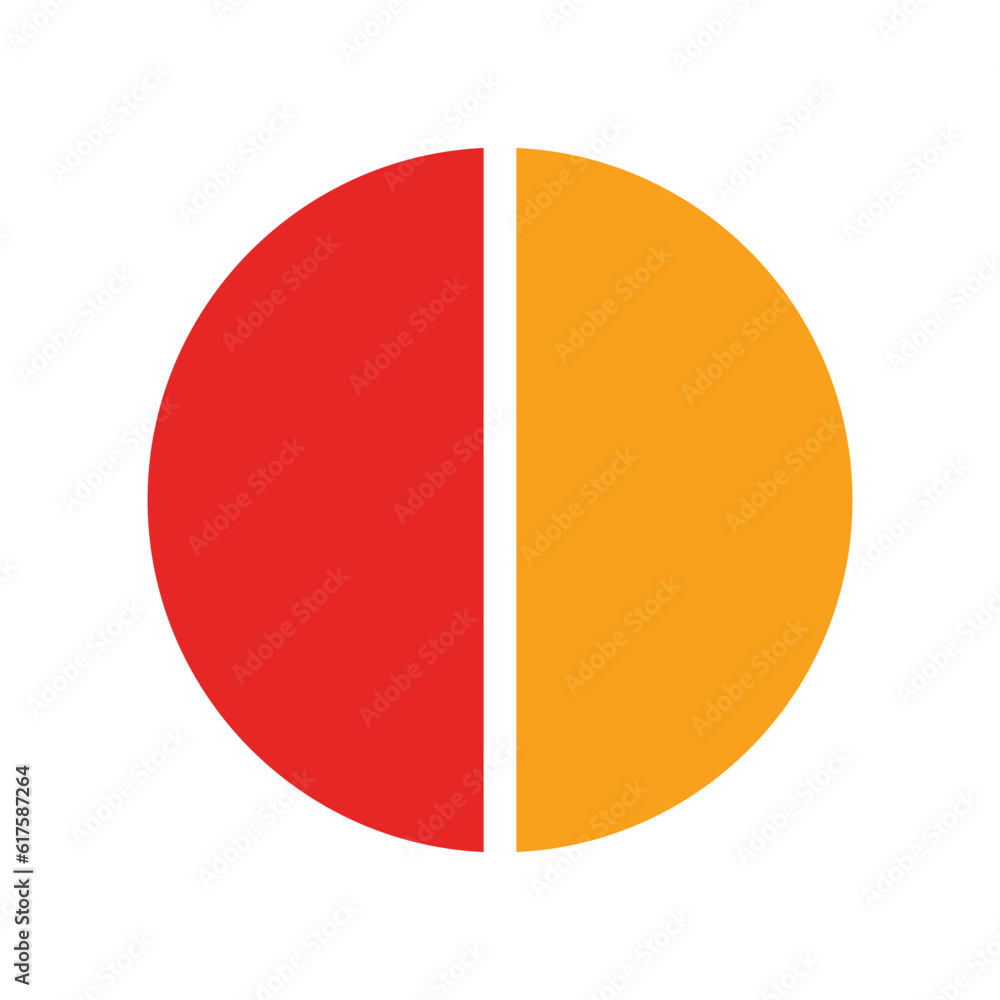 Fototapeta premium Pie Chart Vector Icon 50%