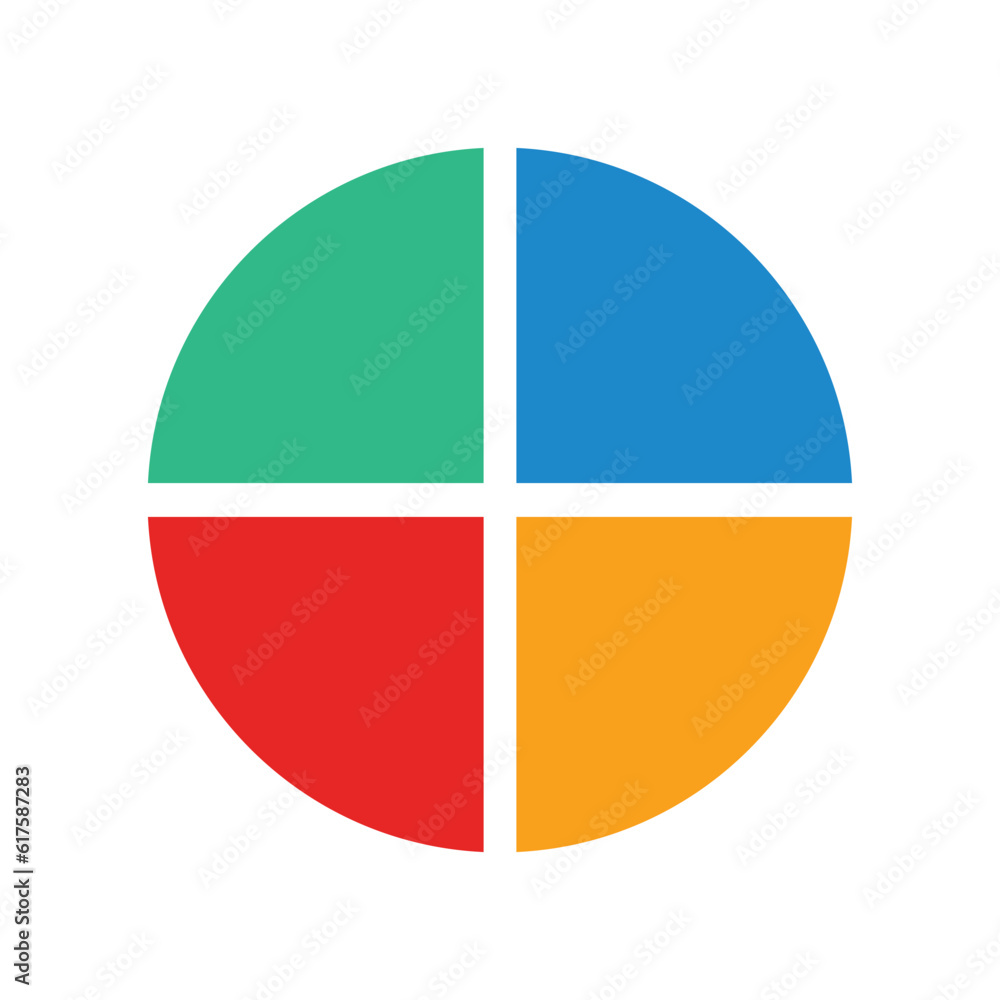 Pie Chart Vector Icon 4 parts Pie Chart Vector Icon 4 parts