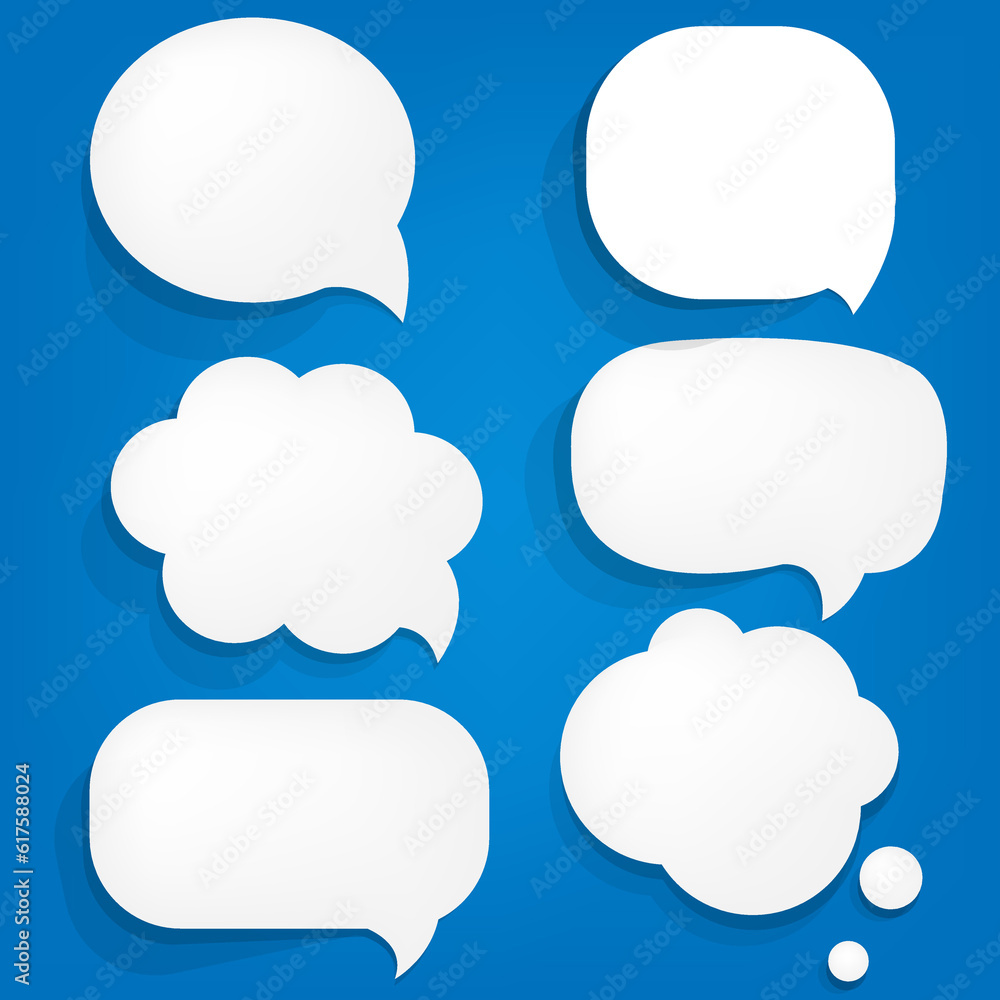 Speech Bubble Set With Gradient Mesh, Vector Illustration Speech Bubble Set With Gradient Mesh, Vector Illustration
