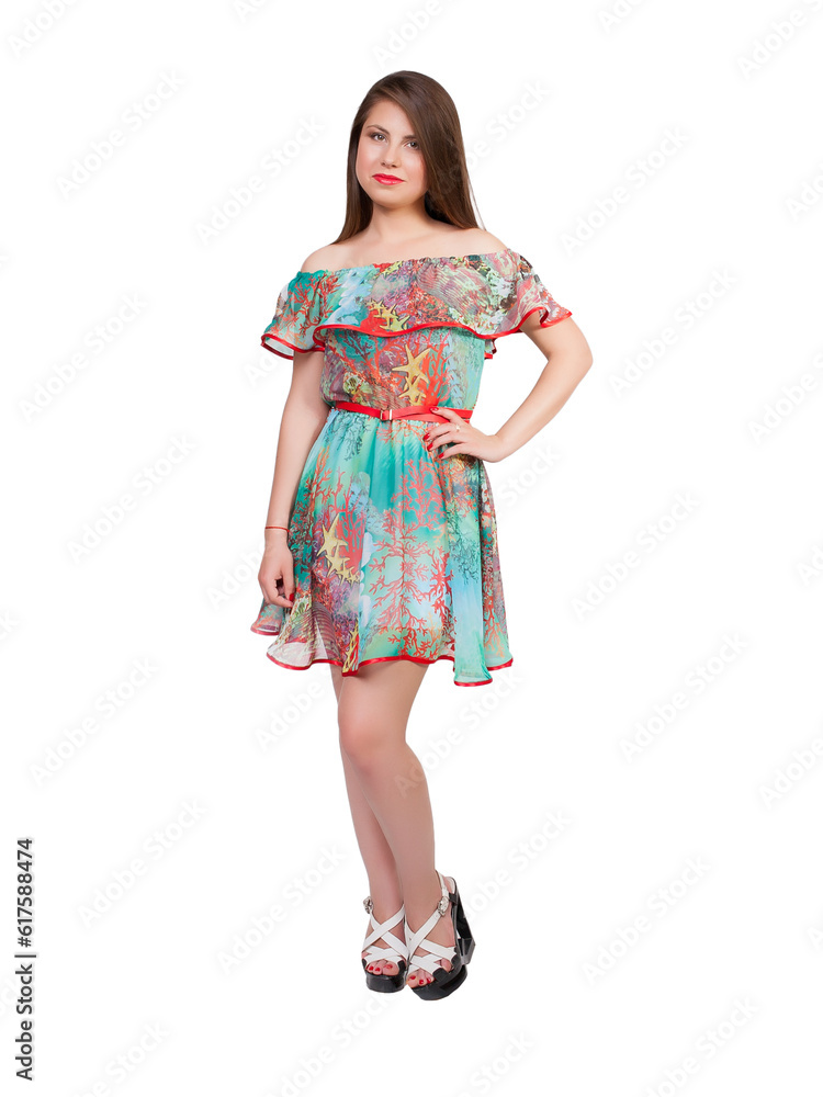 young beautiful caucasian girl on white background young beautiful caucasian girl on white background