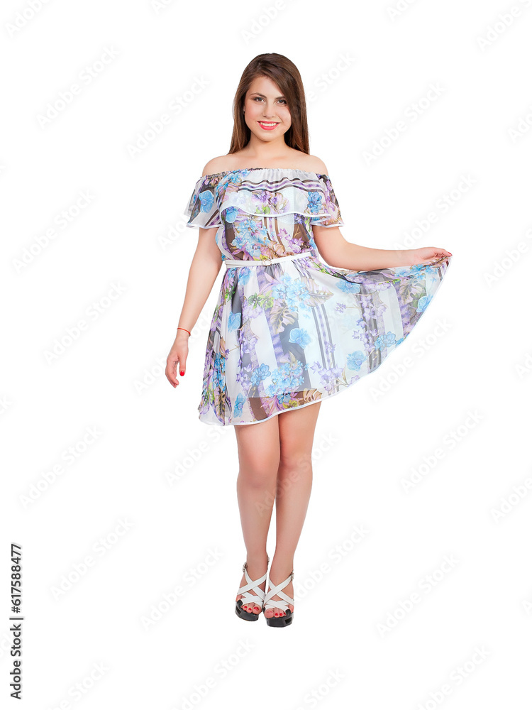 young beautiful caucasian girl on white background young beautiful caucasian girl on white background