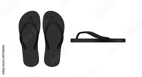 Beach sandals ( Flip Flops ) template vector illustration set