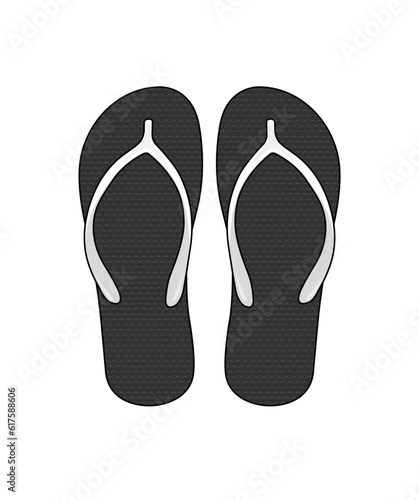Beach sandals ( Flip Flops ) template vector illustration