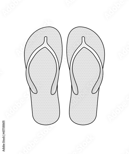 Beach sandals ( Flip Flops ) template vector illustration