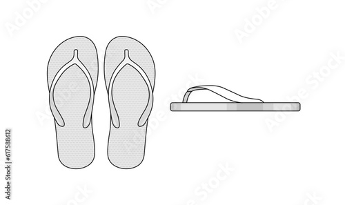 Beach sandals ( Flip Flops ) template vector illustration set