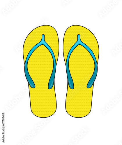 Beach sandals ( Flip Flops ) template vector illustration